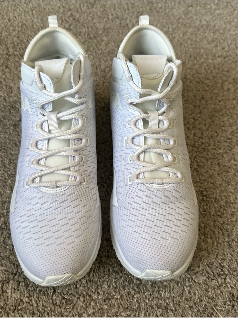 Zumba Fitness Women's All-White Breathable Athletic Sneakers